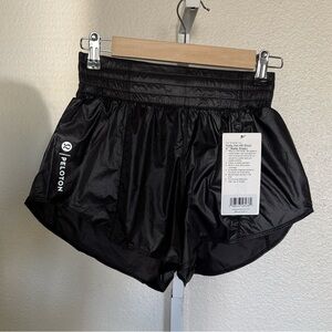Lululemon Athletica Peloton Black Athletic Running Shorts with Elastic Waistband